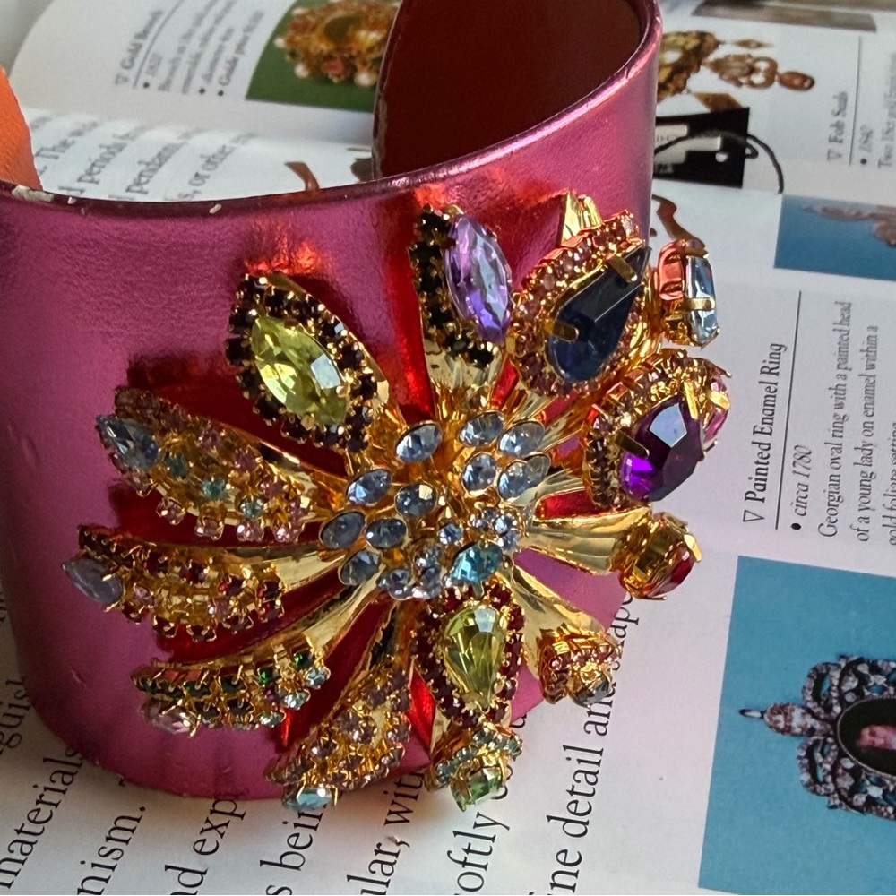 ERICKSON BEAMON for Target | Limited Edition Vibrant Pink Cuff w/ Jewel Accents